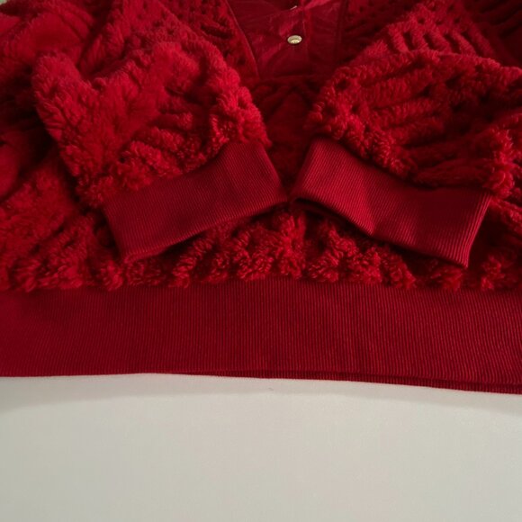 Tommy Hilfiger Vibrant Red Pullover Sherpa Sweater S XL - Picture 12 of 15